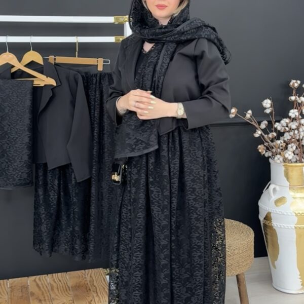 ست سه تیکه کت دامن و شال کد۱۲۵۲۴